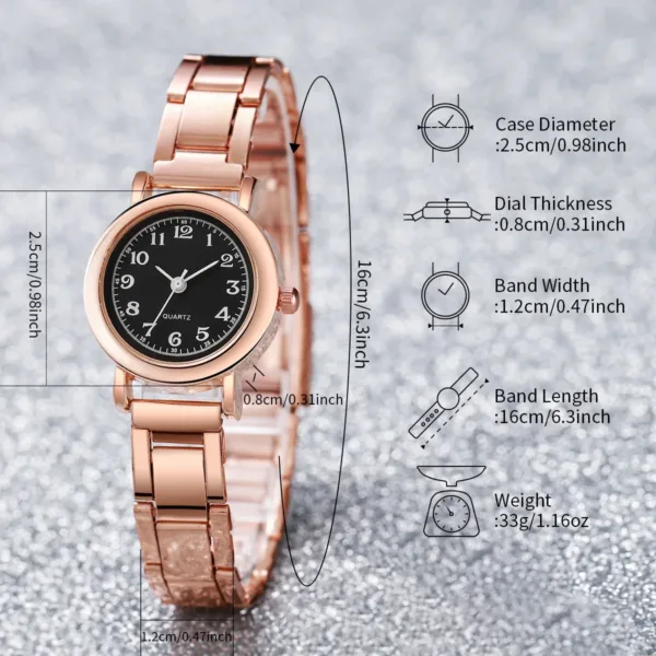 Fashion Women Quartz Watch with Alloy Band - Image 6