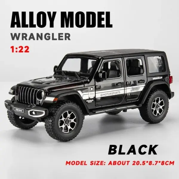 1:22 Off-Road Diecast Jeep Wrangler Model - Image 9