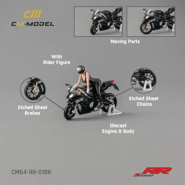 1/64 Scale S1000RR/Nine-T Diecast Motorcycle Model - Image 4