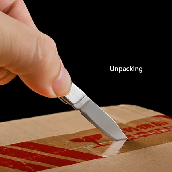 Portable Stainless Steel Folding Knife with Wood Handle - Image 5