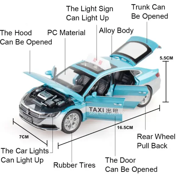 1:32 Scale Diecast CC Taxi Model Car - Image 2