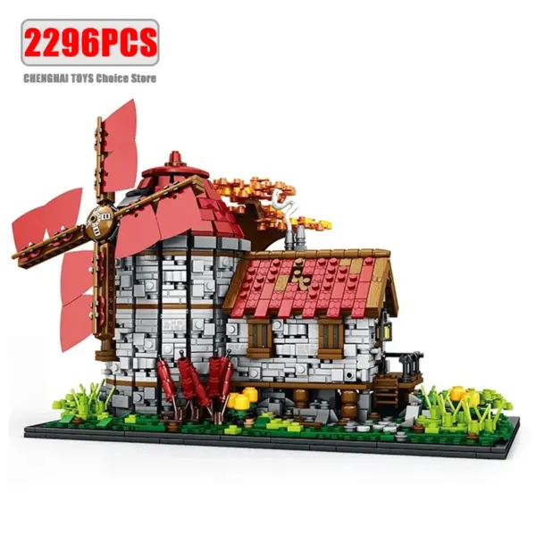 2296PCS Windmill Stone House Building Set