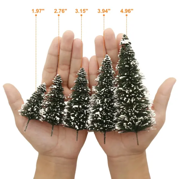 40pcs Deep Green Snowy Pine Trees Set - Image 5