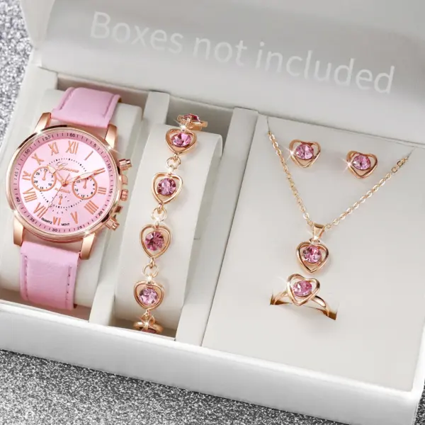 6PCS Women's Quartz Watch Jewelry Set