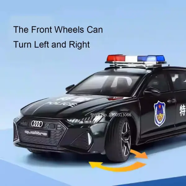 1:24 Police Car Model Toy with Light Sound - Image 4