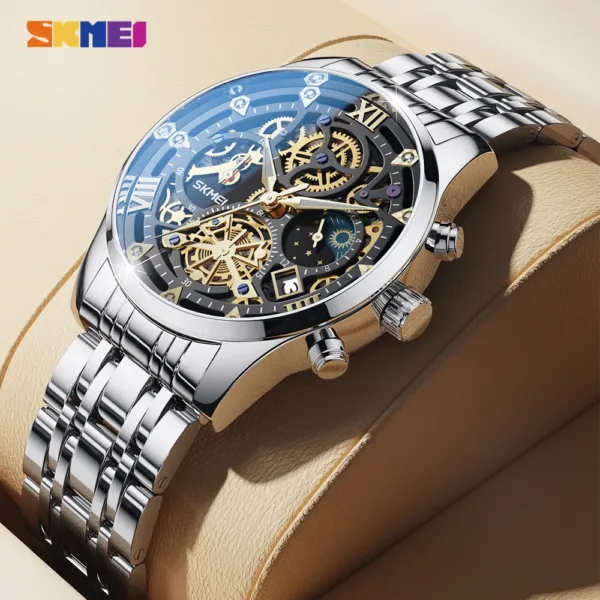 Luxury Quartz Men's Watch with Calendar Feature - Image 2