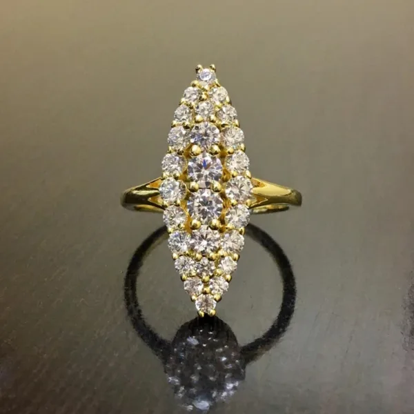 Trendy Geometric Gold CZ Wedding Ring for Women - Image 3