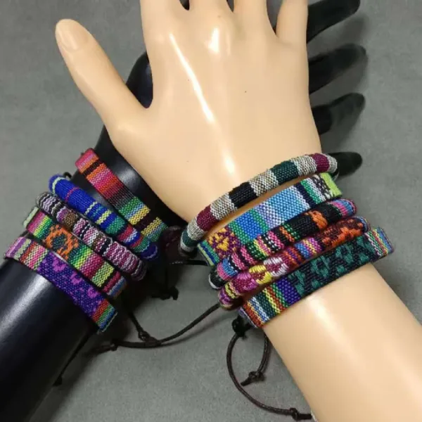 10 Pcs Handmade Leather Wrap Bracelets Set - Image 13