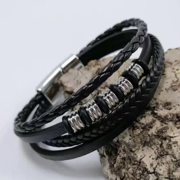 Punk Vintage Leather Cuff Bracelet for Unisex - Image 15