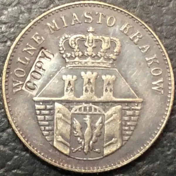 1835 Krakow 5 Groszy Antique Replica Coin - Image 2