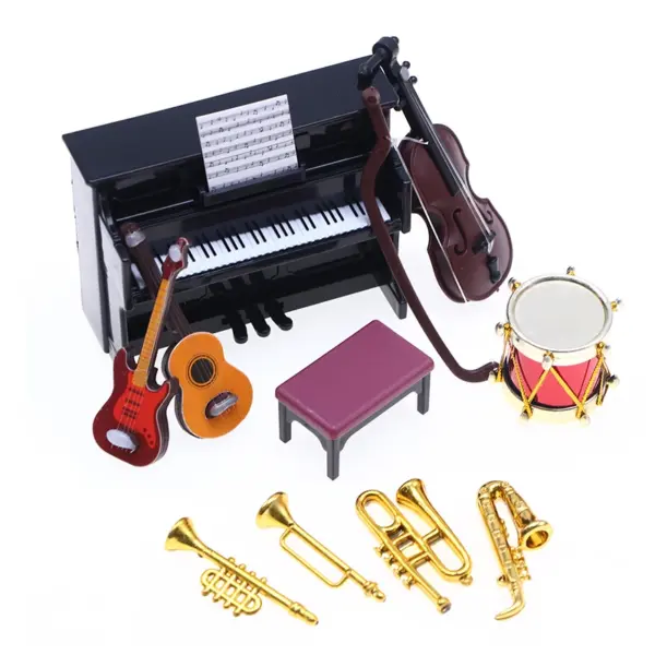 Miniature Musical Instrument Set for Dollhouse