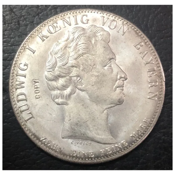 1828 Bavaria Silver Plated Commemorative Coin - Image 2