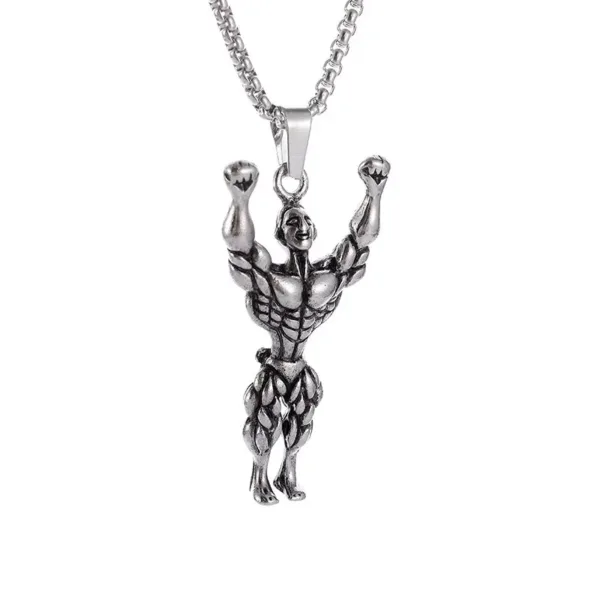 Fashion Barbell Dumbbell Pendant Necklace - Image 17