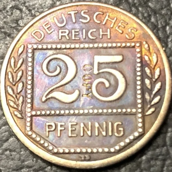 German 1908-D 25 Pfennig Replica Coin - Image 3