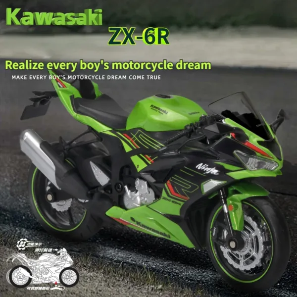 1/12 Scale Kawasaki ZX-6R Ninja Model Motorbike