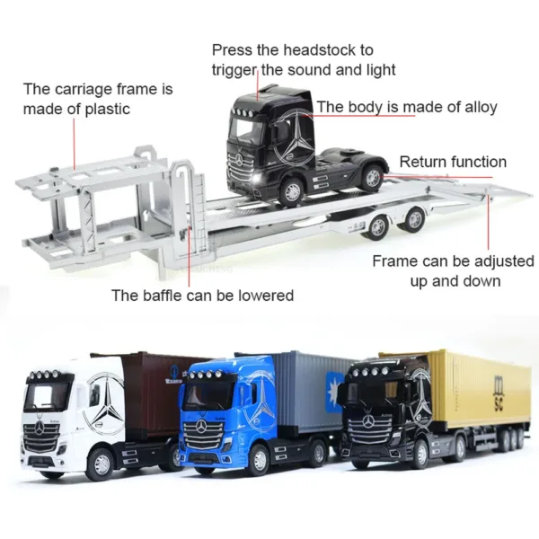 1/50 Diecast Alloy Transport Truck Toy Model - Image 2