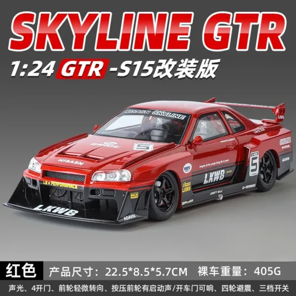 1:24 Nissan GTR R34 Skyline Alloy Model Car - Image 8