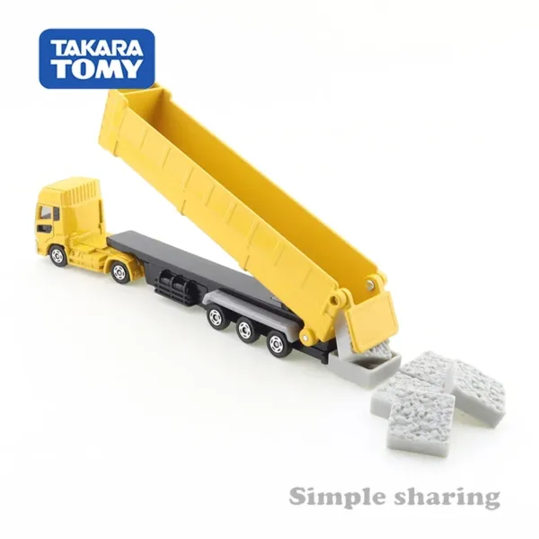 Takara Tomy 1:64 Yellow Dump Truck Model - Image 3