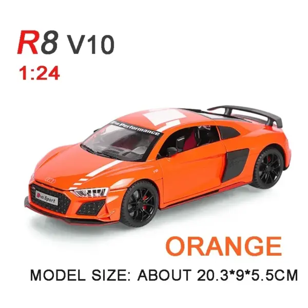 Audi R8 V10 Diecast Model Car Red 1:24 - Image 10