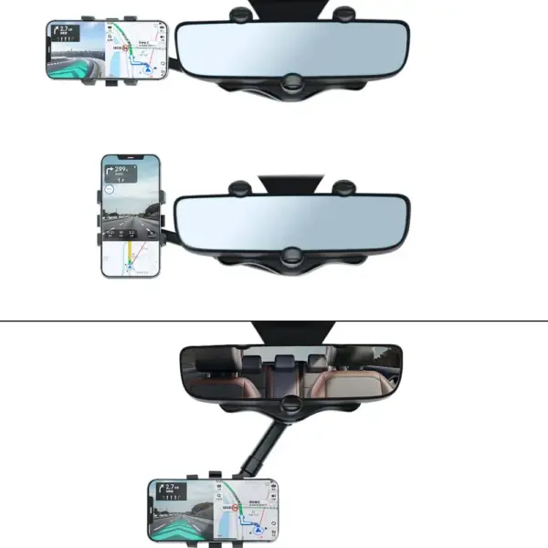 Universal Rearview Mirror Phone Holder for Car - Image 2