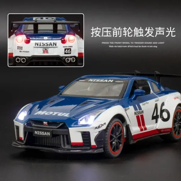 1:22 Nissan GT-R Diecast Metal Model Car - Image 5