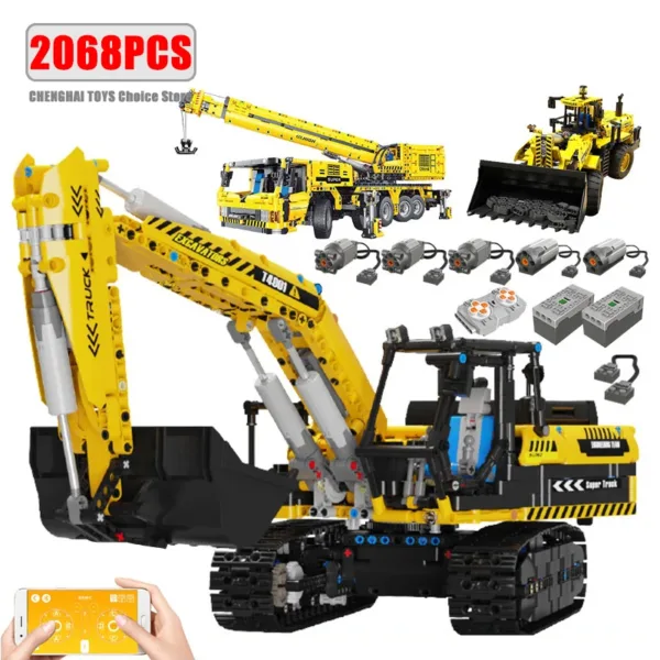 Remote Control Excavator Building Blocks Set