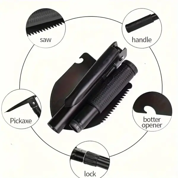 Compact 5-in-1 Tactical Survival Shovel - Image 4