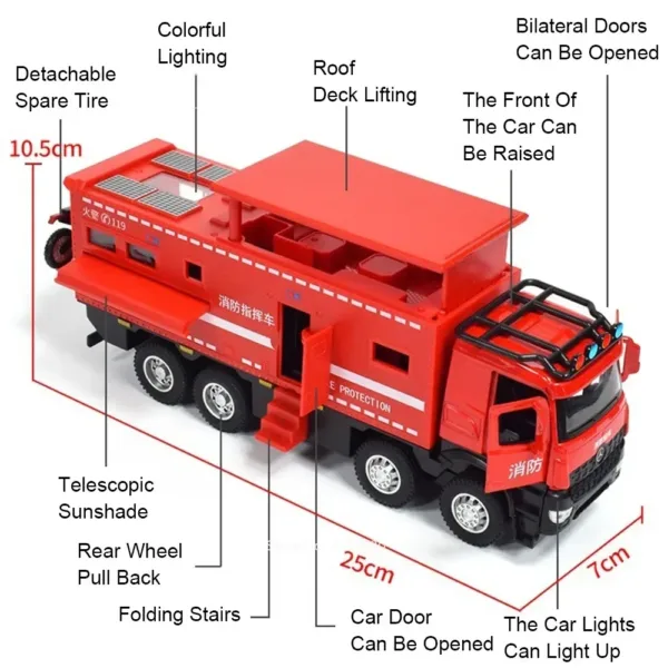 1/24 Scale Fire Engine Ambulance Toy Model - Image 3