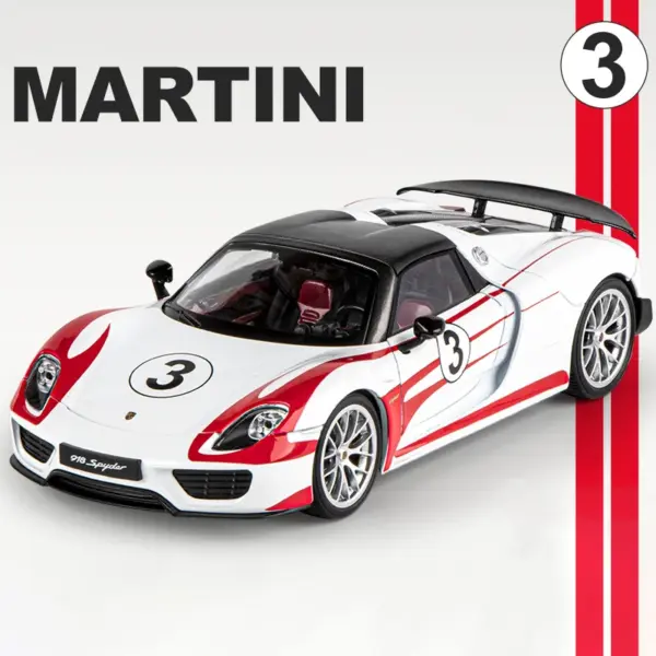 1:18 Alloy 918 Spyder Martini Model Car - Image 7