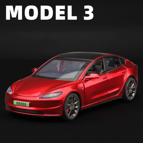 1:32 Tesla Model 3 Alloy Diecast Car Toy - Image 3