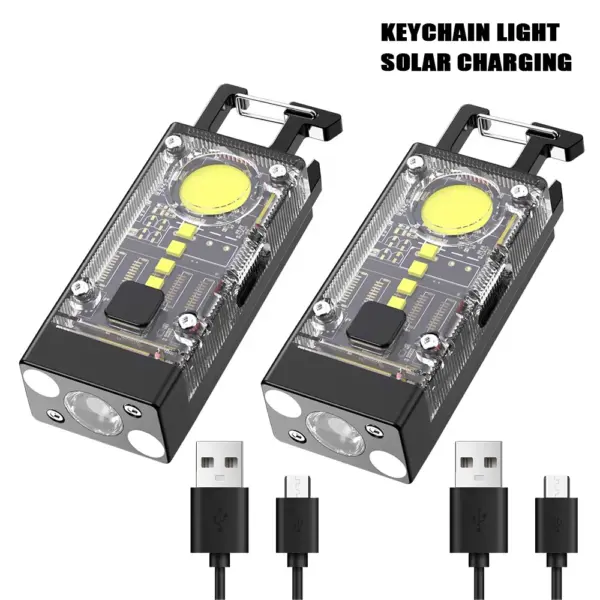 Portable Solar LED Flashlight Keychain Torch - Image 10