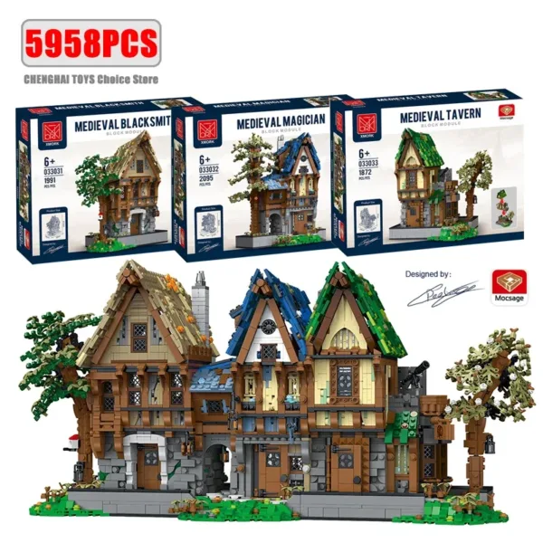 Medieval Blacksmith Shop Building Blocks Set