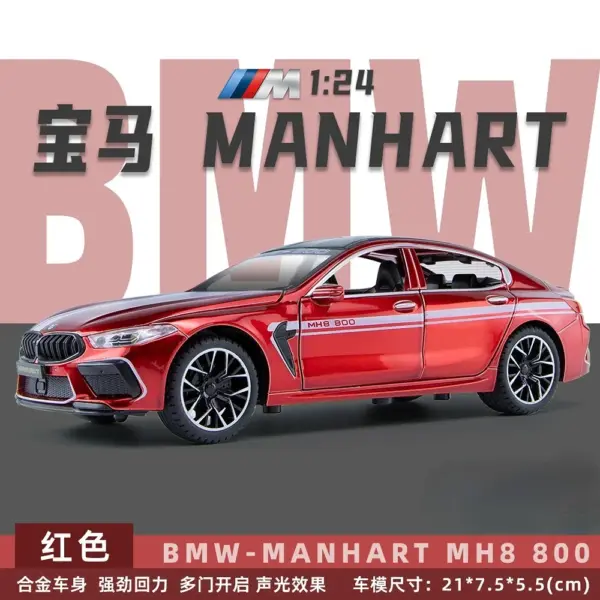 1:24 BMW M8 MH8 800 Diecast Alloy Model - Image 6