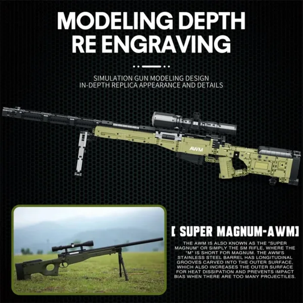 AWM Sniper Rifle Building Block Set 1336pcs - Image 3