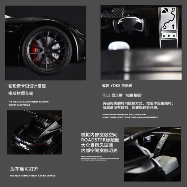 1:24 Tesla Roadster Diecast Model Car - Image 4