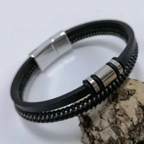 Punk Vintage Leather Cuff Bracelet for Unisex - Image 9