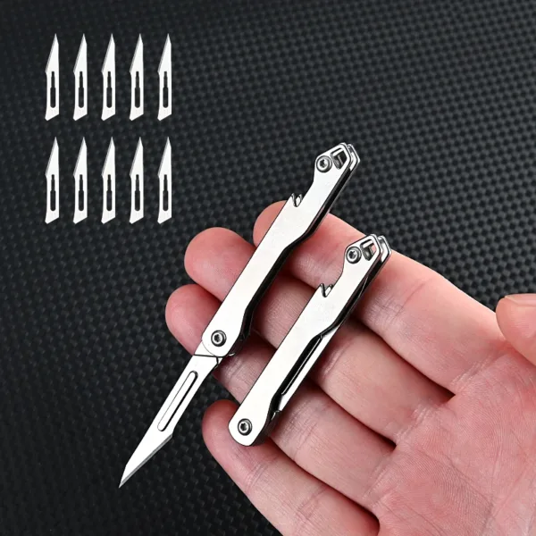 Titanium Alloy Folding Knife with 10 Blades - Image 5