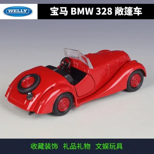 WELLY 1:36 BMW 328 Convertible Diecast Model - Image 3