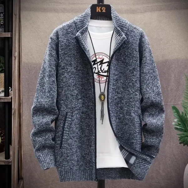 Men's Cozy Thick Fleece Cardigan Jacket - Image 9