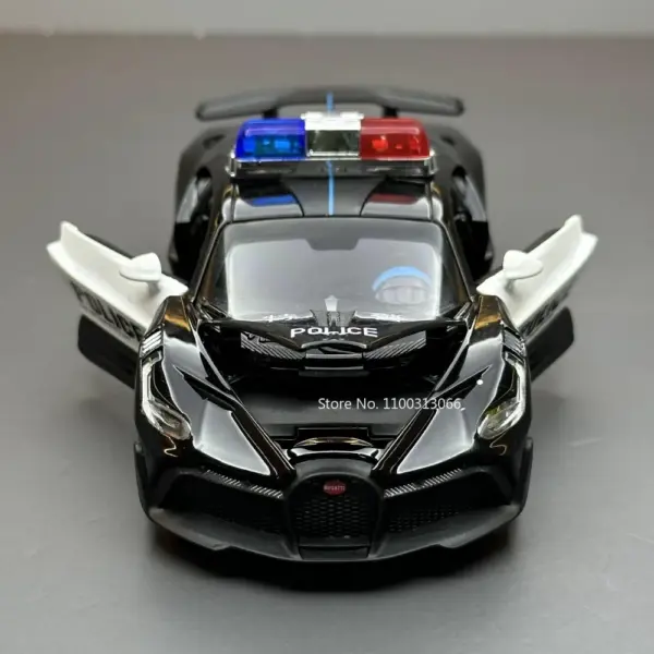 1/32 Bugatti Police Car Metal Diecast Toy - Image 3