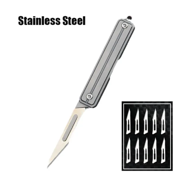 Titanium Alloy Folding Knife with 10 Blades - Image 12