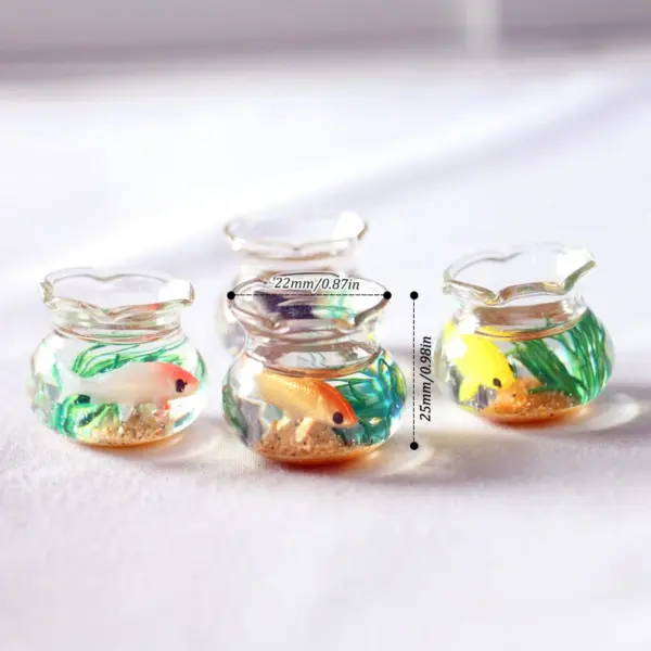 Miniature Glass Fish Tank for Dollhouse - Image 2