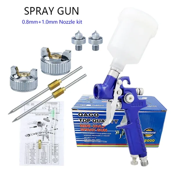 HVLP Airbrush with 0.8/1.0mm Nozzle Set - Image 9