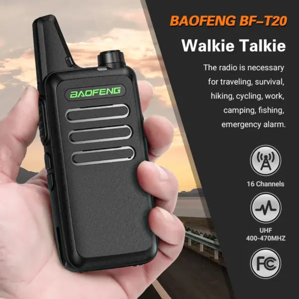 Baofeng BF-T20 Mini Walkie Talkie - 2 Pack - Image 4