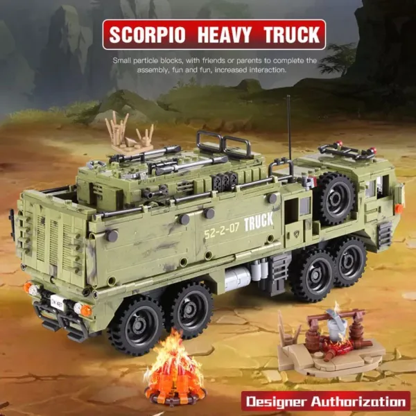 1377pcs Military Scorpio Truck Building Blocks - Image 5