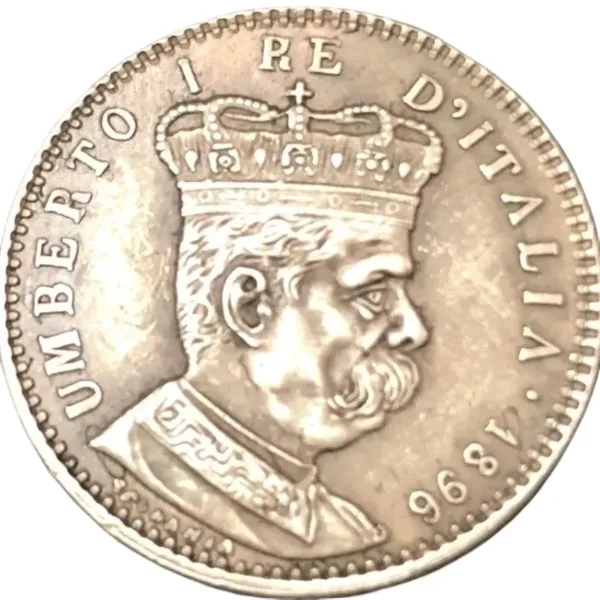 1896 Eritrea 1 Lira Umberto I Silver Replica Coin