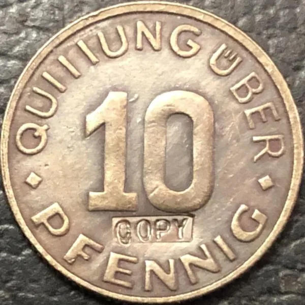 1942 Poland 10 Pfennig Replica Coin - Image 3