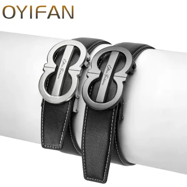 Men's Genuine Leather Automatic Buckle Belt - Image 4