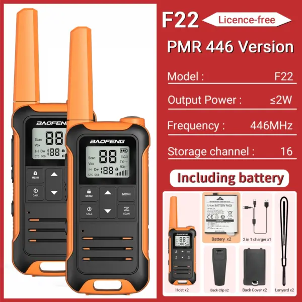 2pcs Baofeng F22 Long Range Walkie Talkies - Image 11