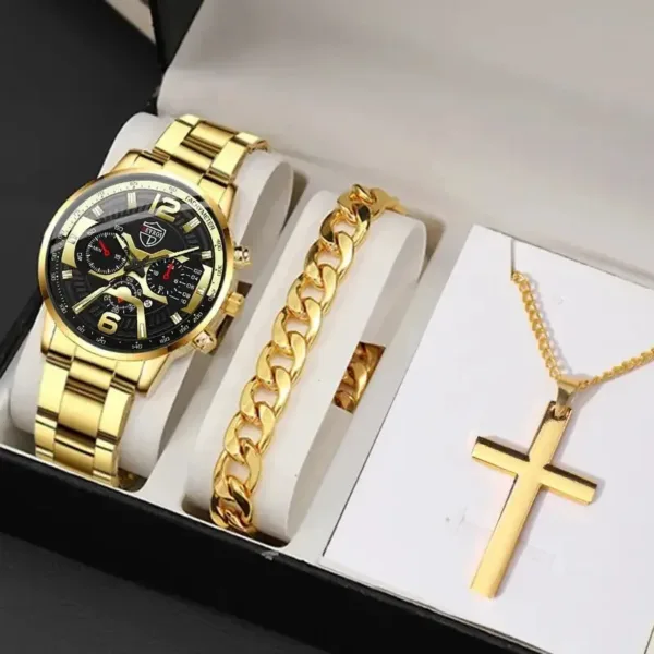 5PCS Fashion Stainless Steel Quartz Watches Set - Image 8